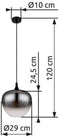Globo Maxy - hanglamp - zwart smoke glas - Ø 29cm - E27 - 15548H1
