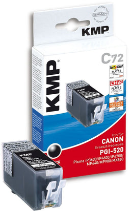 KMP C72 - Inktcartridge - Inkt op pigmentbasis - Zwart