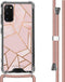 iMoshion Hoesje Geschikt voor Samsung Galaxy S20 Hoesje Met Koord - iMoshion Design Hoesje met Koord - Goud / Transparant / Roze / Pink Graphic