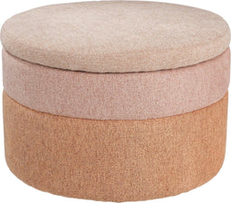 Mica Decorations Opbergpoef - H40 x Ø59 cm - Ronde poef met opbergruimte - Roze