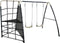 AXI Speeltoestel met Dubbele Schommel en Klimrek in Antraciet/Créme - Metaal - Incl. grondankers - Schommelset met dubbele schommel & klimnet