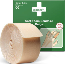 CEDERROTH Snogg - Soft Foam Bandage - Zelfklevend - Geschikt voor gebruik in water - Beige - 6 cm x 450 cm