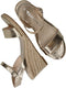 Tamaris Espadrilles - Sleehak met gespsluiting - Goud - Maat 36