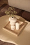 MOOISA - Travertine Dienblad vierkant - Tray 30x30cm - rond marmer dienblad - vierkant marmer dienblad - decoratie schaal - tapasplank - serveerplank