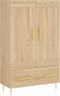 vidaXL - Hoge - kast - 69,5x31x115 - cm - bewerkt - hout - sonoma - eikenkleurig