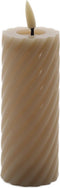 swirl led kaars rustic sand 5x12,5cm