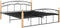 vidaXL - Bedframe - metaal - en - massief - eikenhout - zwart - 160x200 - cm