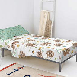 Happy Friday Sheet set 2 pieces Happy sloth 160x270 cm (Single) Multicolor