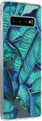 Hoesje Geschikt voor Samsung Galaxy S10 Plus Hoesje Siliconen - Design Backcover siliconen - Meerkleurig / Blue Botanic