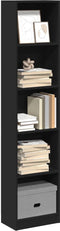 vidaXL - Boekenkast - 40x24x176 - cm - bewerkt - hout - zwart