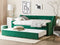 Beliani MONTARGIS - Onderschuifbed - Groen - Fluweel