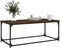 vidaXL - Salontafel - 102x50x40 - cm - bewerkt - hout - en - ijzer - bruin - eikenkleur