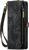 Caseme - Geschikt voor iPhone 15 Pro Max - Vintage 2 in 1 portemonnee hoes - Zwart