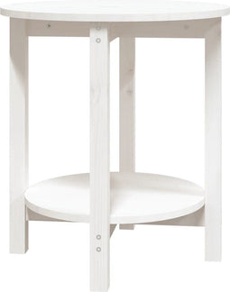 vidaXL - Salontafel - Ø - 55x60 - cm - massief - grenenhout - wit