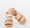 POSH by Poelman BO - Dames Sandalen met hak - Imitatiesuède - Beige - Maat 38