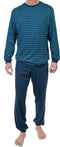 Schiesser Heren Pyjama - Lange broek - V-hals - Donker Blauw - Maat L