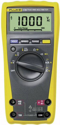 Fluke 179 Multimeter Kalibratie (ISO) Digitaal CAT III 1000 V, CAT IV 600 V Weergave (counts): 6000