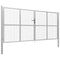 vidaXL - Poort - 415x200 - cm - gegalvaniseerd - staal - zilverkleurig