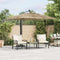 vidaXL - Parasol - met - stalen - paal - 290x290x238 - cm - bruin