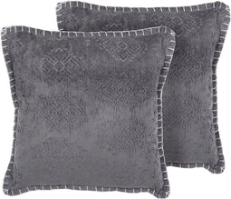 MELUR - Sierkussen set van 2 - Grijs - 45 x 45 cm - Katoen