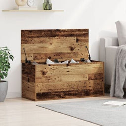 vidaXL - Opbergdoos - met - Deksel - Oude - Hout - 100x42x46 - cm - Geengineerd - Hout