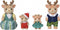 Sylvanian Families 5692 Families rendier- 4 fluweelzachte speelfiguren- arreslee