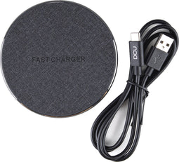 Draadloze Snellader van DCU Tecnologic® | 15W Draadloos Snel Opladen | Laadsnelheid Past Zich Aan | Inclusief 1M USB Type-C Kabel | Voor Alle Smartphones