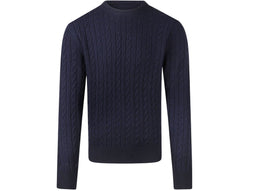 McGregor Cable Crew Neck Sweater - Regular fit - Kabelgebreid - Navy (donkerblauw) - Maat S