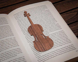Boekenlegger Viool Walnoot.