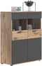 Furnilux Mason - Vitrinekast - Deels open - Eiken - 37x110x122cm