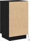 vidaXL - Nachtkastje - met - LED - Zwart - Eiken - 39x34,5x65 - cm - Gelaagd - Hout