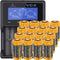 CR123 Een Li-ion batterij met 3,7 volt, 760 mAh 16 stuks en LCD snellader