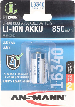 CR123 Een Li-ion batterij met 3,7 volt, 760 mAh 8 stuks en LCD snellader