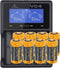 CR123 Een Li-ion batterij met 3,7 volt, 760 mAh 8 stuks en LCD snellader