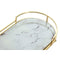 Set van trays Home ESPRIT Wit Gouden Modern 31 x 17 x 5 cm (2 Stuks)