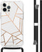 iMoshion Hoesje Geschikt voor iPhone 12 Pro / 12 Hoesje Met Koord - iMoshion Design Hoesje met Koord - Wit / Meerkleurig / Goud / White Graphic