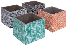 Plantenbakkenset Fiore Cement Vierkant 14 x 14 x 12 cm (4 Stuks)