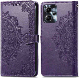 imoshion Hoesje Geschikt voor Motorola Moto G23 / Moto G13 Hoesje Met Pasjeshouder - imoshion Mandala Bookcase - Paars
