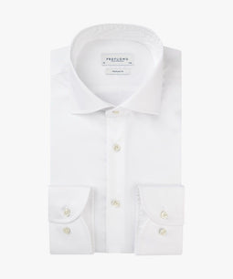 Profuomo Regular Fit Overhemd - Strijkvrij - 100% Katoen - Wit - Maat 38