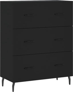 vidaXL - Dressoir - 69,5x34x90 - cm - bewerkt - hout - zwart