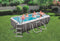 Bestway Power Steel - Opzetzwembad inclusief filterpomp en zwembadtrap - 404 x 201 x 100 cm - Rattanprint - Rechthoekig