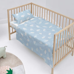 Happy Friday Sheet set 2 pieces Clouds blue 120x180 cm (Cot bed) Blue