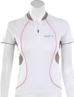Craft Active Bike Classic Jersey Women - Sportshirt - Dames - Maat M - Wit;Bruin;Donker Roze