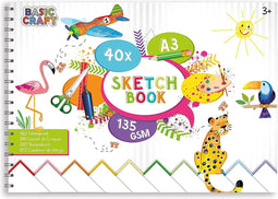 Craft Sensations A3 schetsboek met 40 dubbelzijdige vellen in liggend formaat | ideaal om te schilderen, tekenen, schetsen en geschikt voor scrapbooking | Milieuvriendelijk | hobbypapier | 135 g
