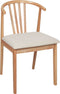CRAIG - Eetkamerstoel set van 2 - Lichtbeige - Licht Hout