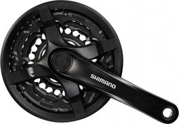 Crankstel 6/7/8 speed Shimano FC-TY501 170mm 42x34x24T met kettingscherm - zwart