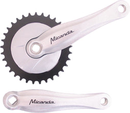 Crankstel Miranda Beta 1+ met kap 33T - 3/32 ketting - zwart / zilver