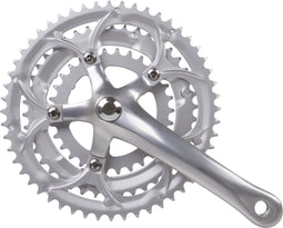 Crankstel race 3x8 speed 30/42/52T aluminium - zilver