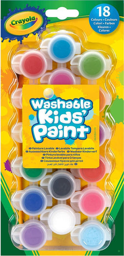 Crayola Washable Kids' paint 18 kleuren met kwastje