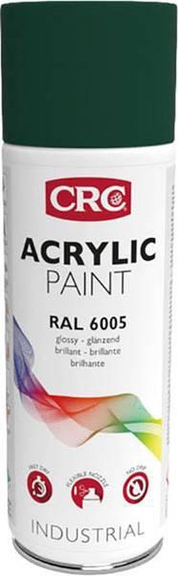 CRC Acryl spuitlak - Lak - Sneldrogend - Kras en UV bestendig - Mosgroen - RAL 6005